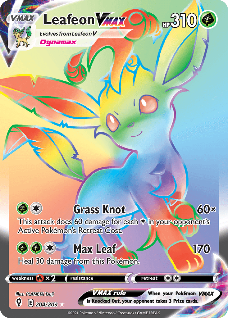Leafeon VMAX — Evolving Skies #204/203, PSA 10