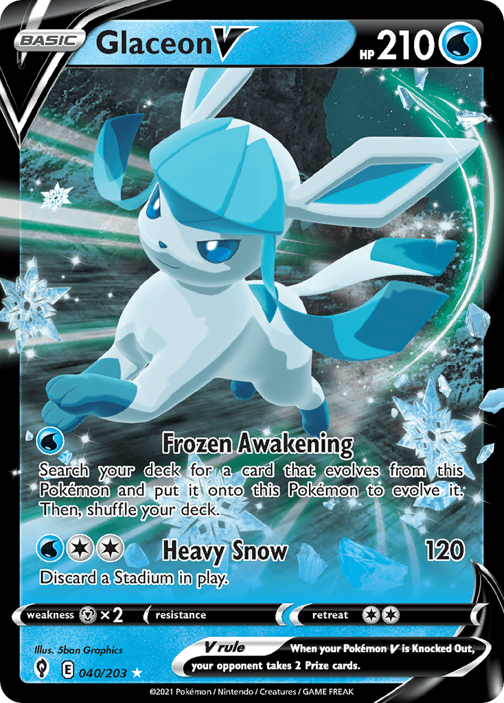 Glaceon V — Evolving Skies #40/203, PSA 8