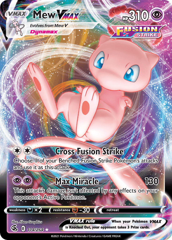 Mew VMAX — Fusion Strike #114/264, PSA 10