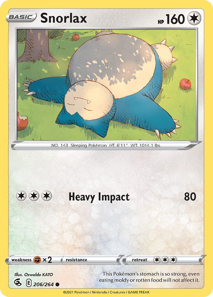 Snorlax — Fusion Strike #206/264, raw, NM