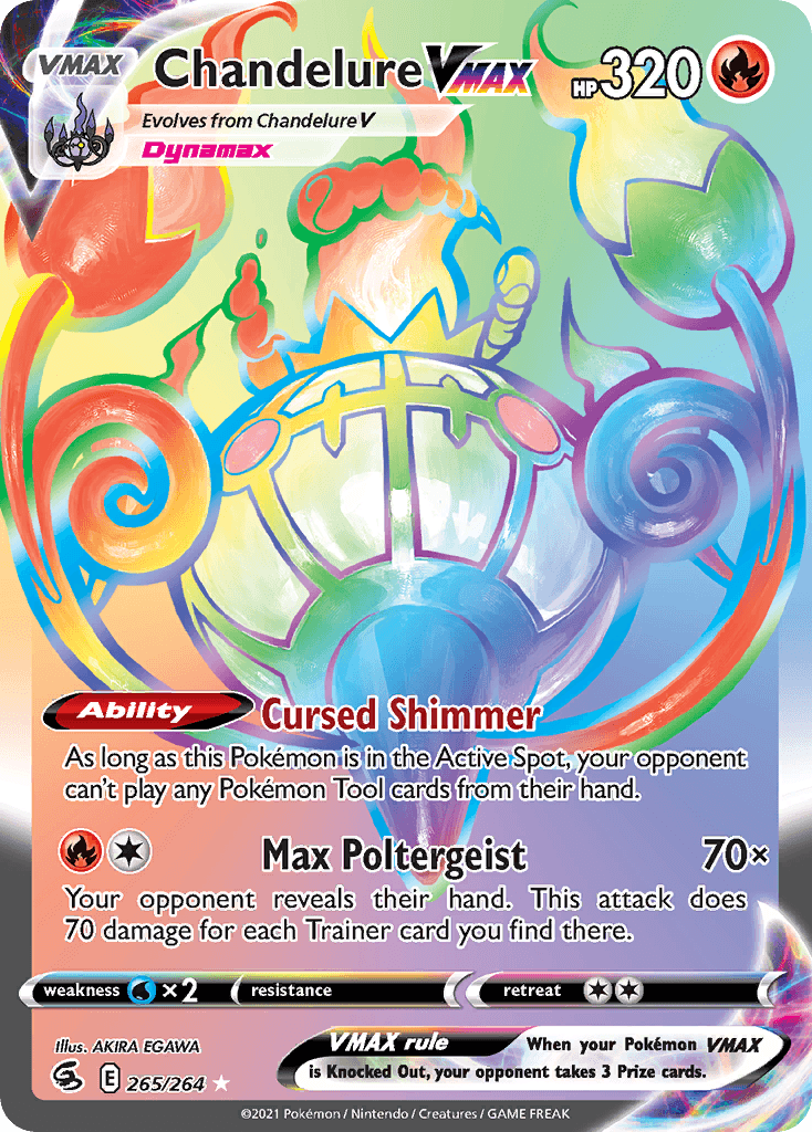 Chandelure VMAX — Fusion Strike #265/264, raw, NM