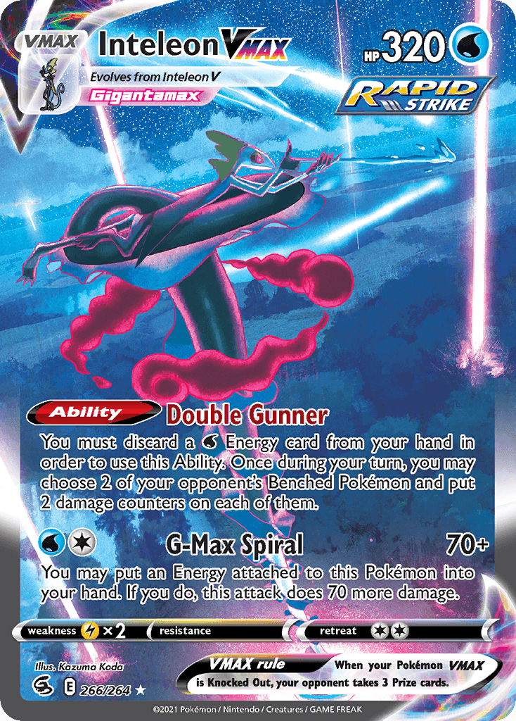 Inteleon VMAX — Fusion Strike #266/264, PSA 10