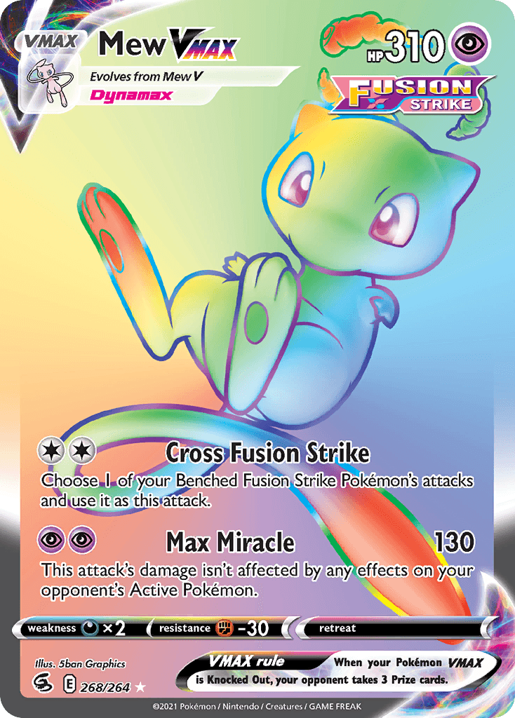 Mew VMAX — Fusion Strike #268/264, PSA 10