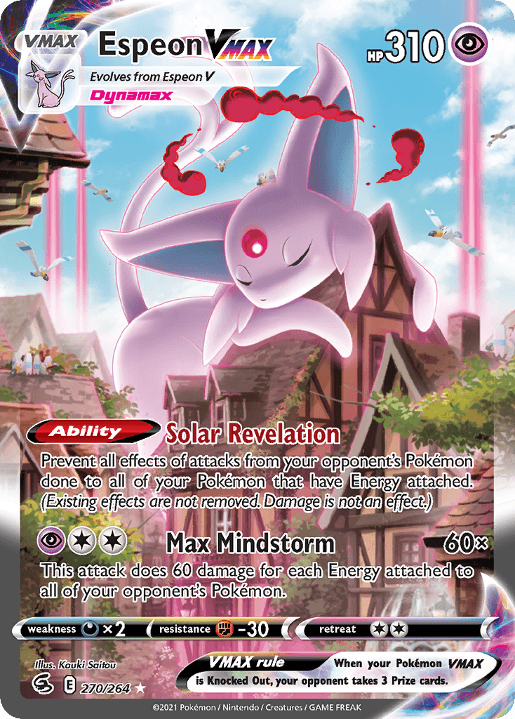 Espeon VMAX — Fusion Strike #270/264, PSA 10