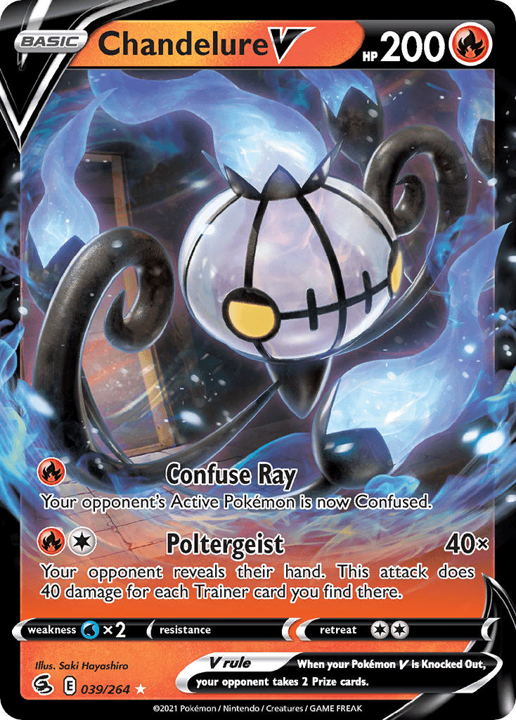 Chandelure V — Fusion Strike #39/264, CGC 10