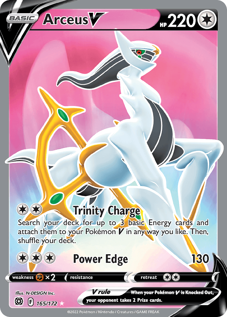 Arceus V — Brilliant Stars #165/172, raw, NM