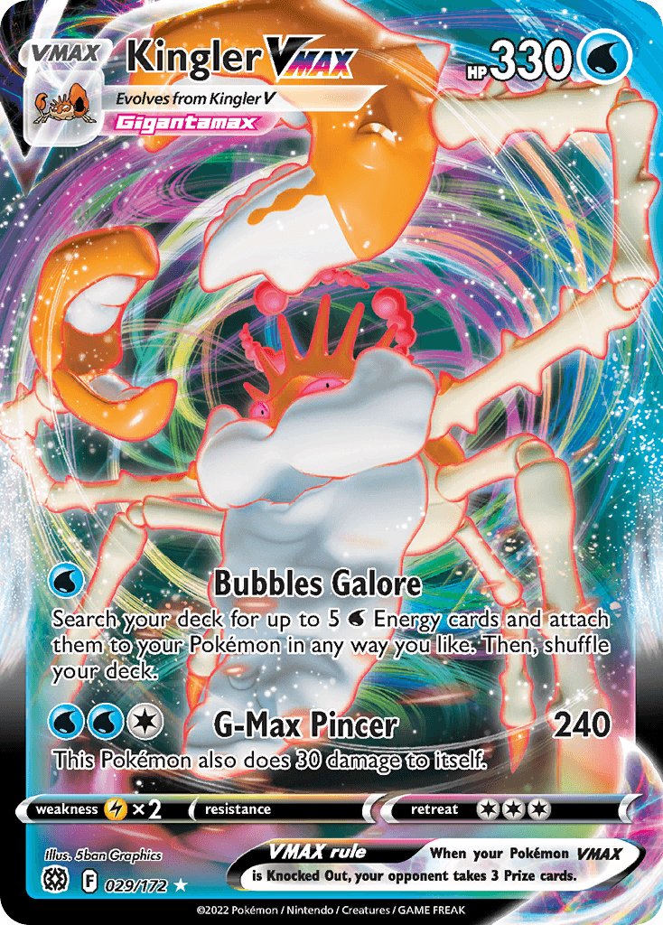 Kingler VMAX — Brilliant Stars #29/172, raw, NM