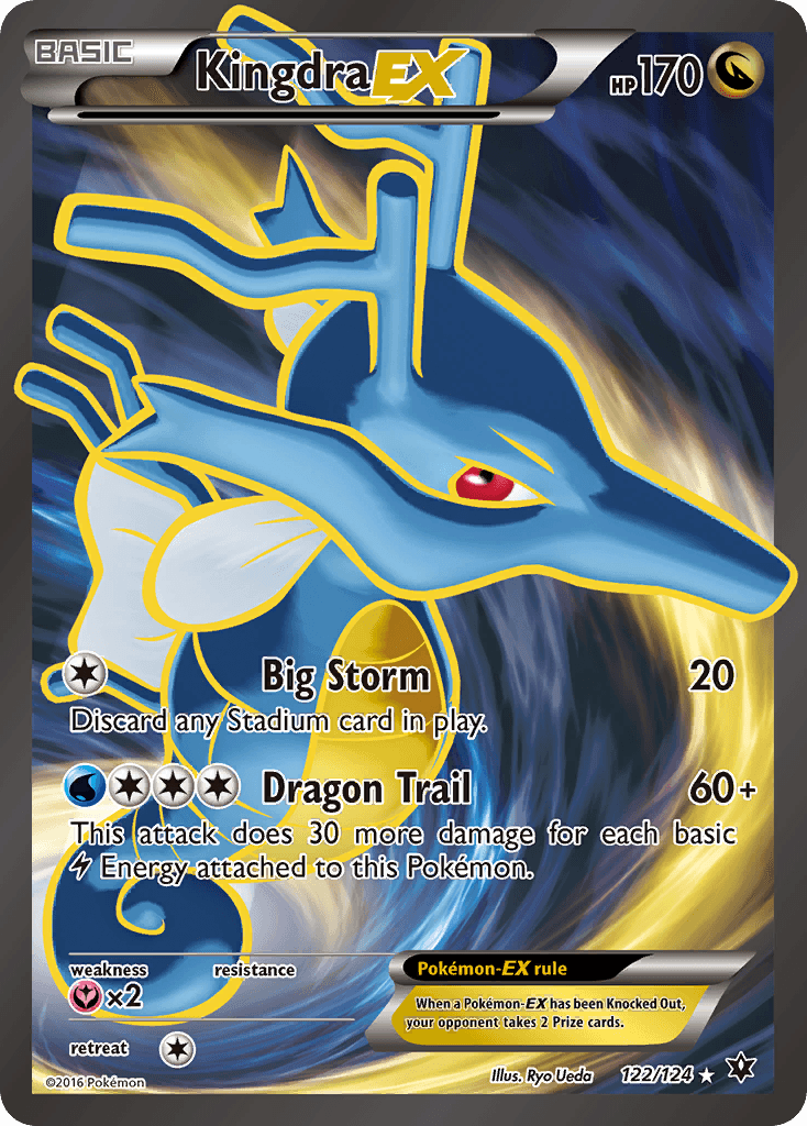 Kingdra EX — Fates Collide #122/124, raw, NM