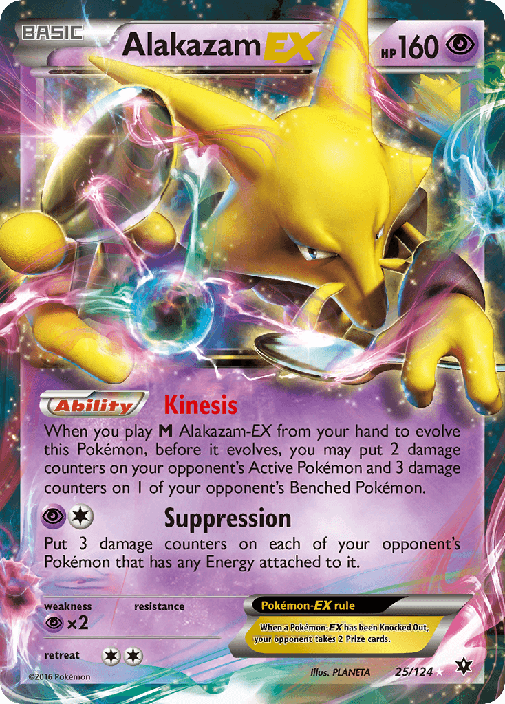 Alakazam EX — Fates Collide #25/124, raw, NM