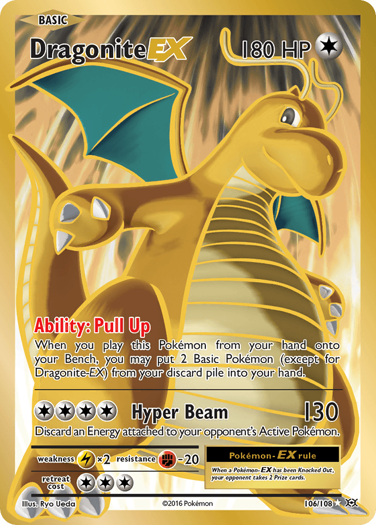 Dragonite EX — Evolutions #106/108, PSA 8