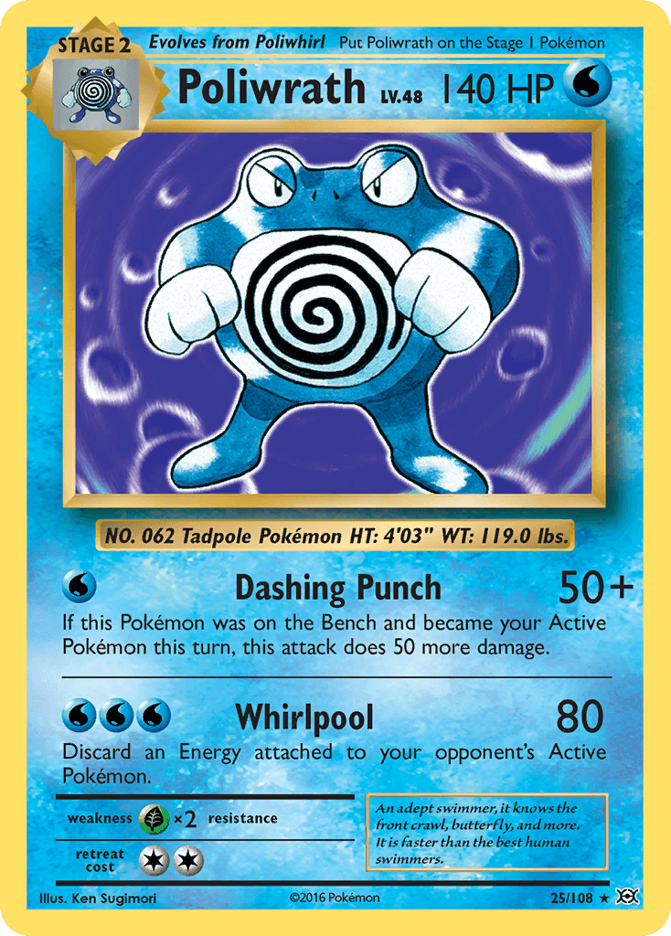 Poliwrath — Evolutions #25/108, PSA 9