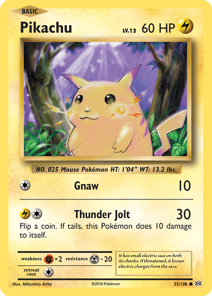 Pikachu — Evolutions #35/108, PSA 8