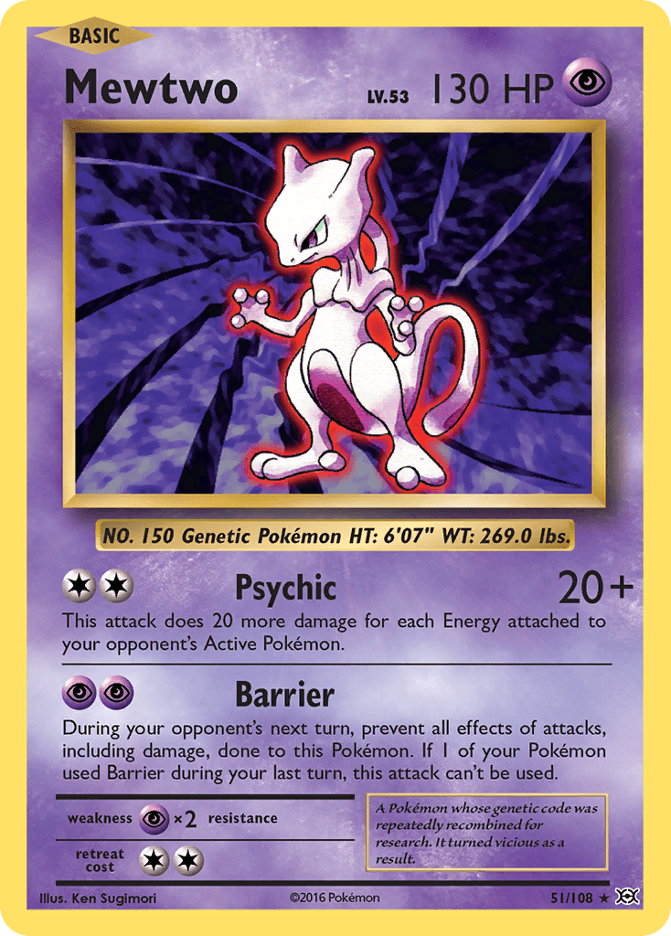 Mewtwo — Evolutions #51/108, PSA 9