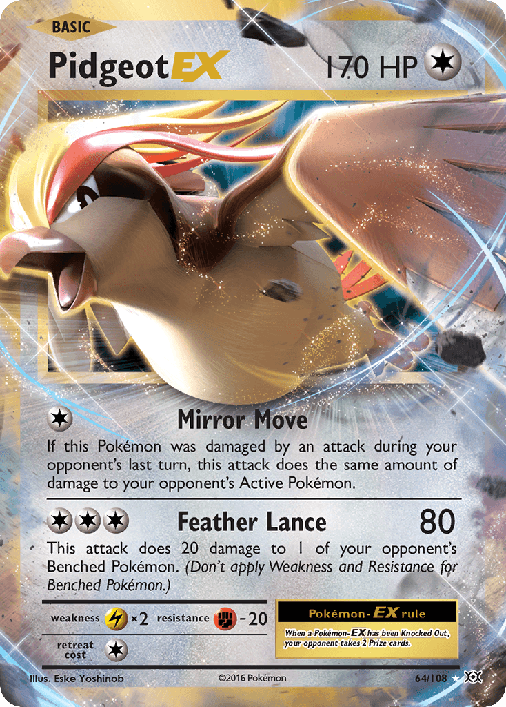 Pidgeot EX — Evolutions #64/108, PSA 8