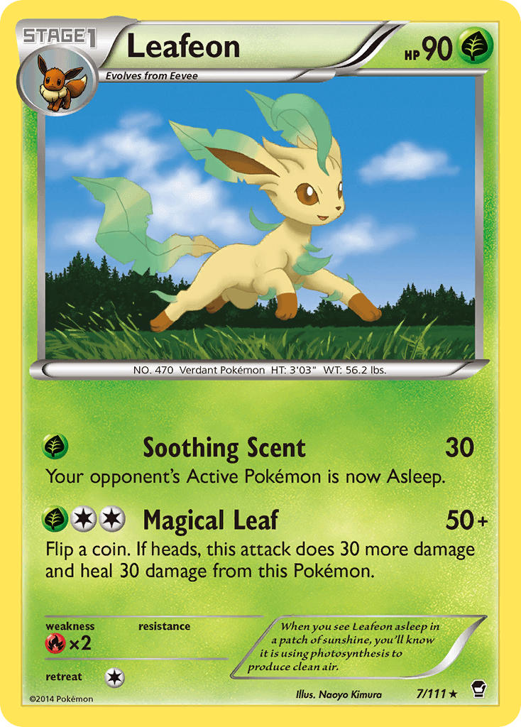 Leafeon — Furious Fists #7/111, raw, NM