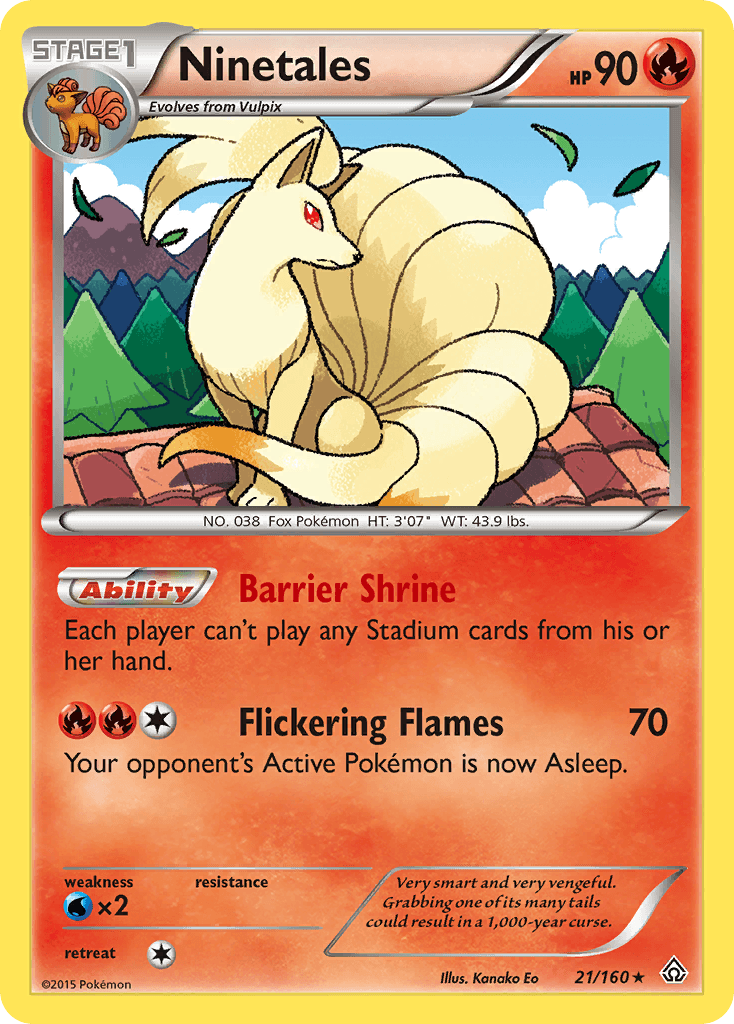 Ninetales — Primal Clash #21/160, raw, NM