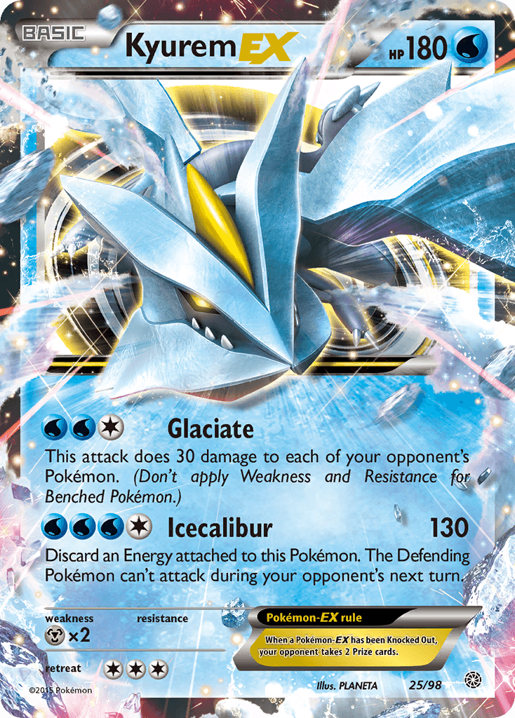 Kyurem EX — Ancient Origins #25/98, raw, NM