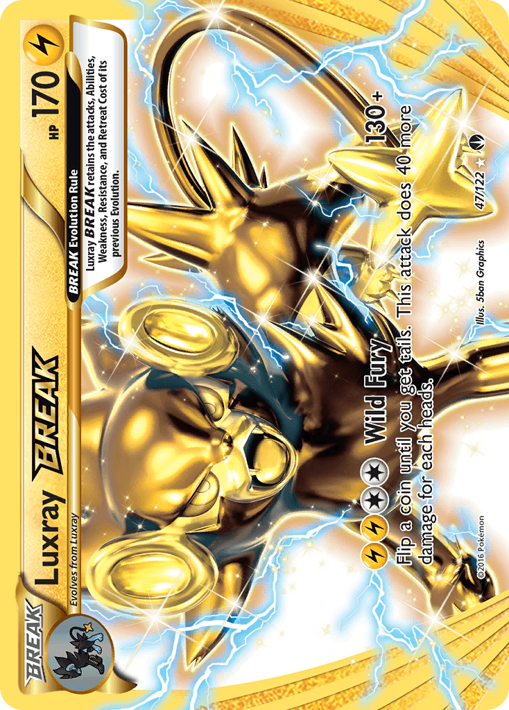 Luxray BREAK — BREAKpoint #47/122, raw, NM