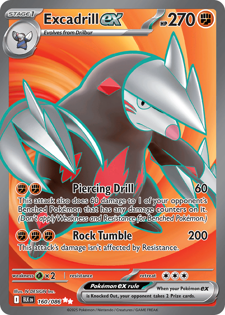 Excadrill ex — Black Bolt #160/86, PSA 10